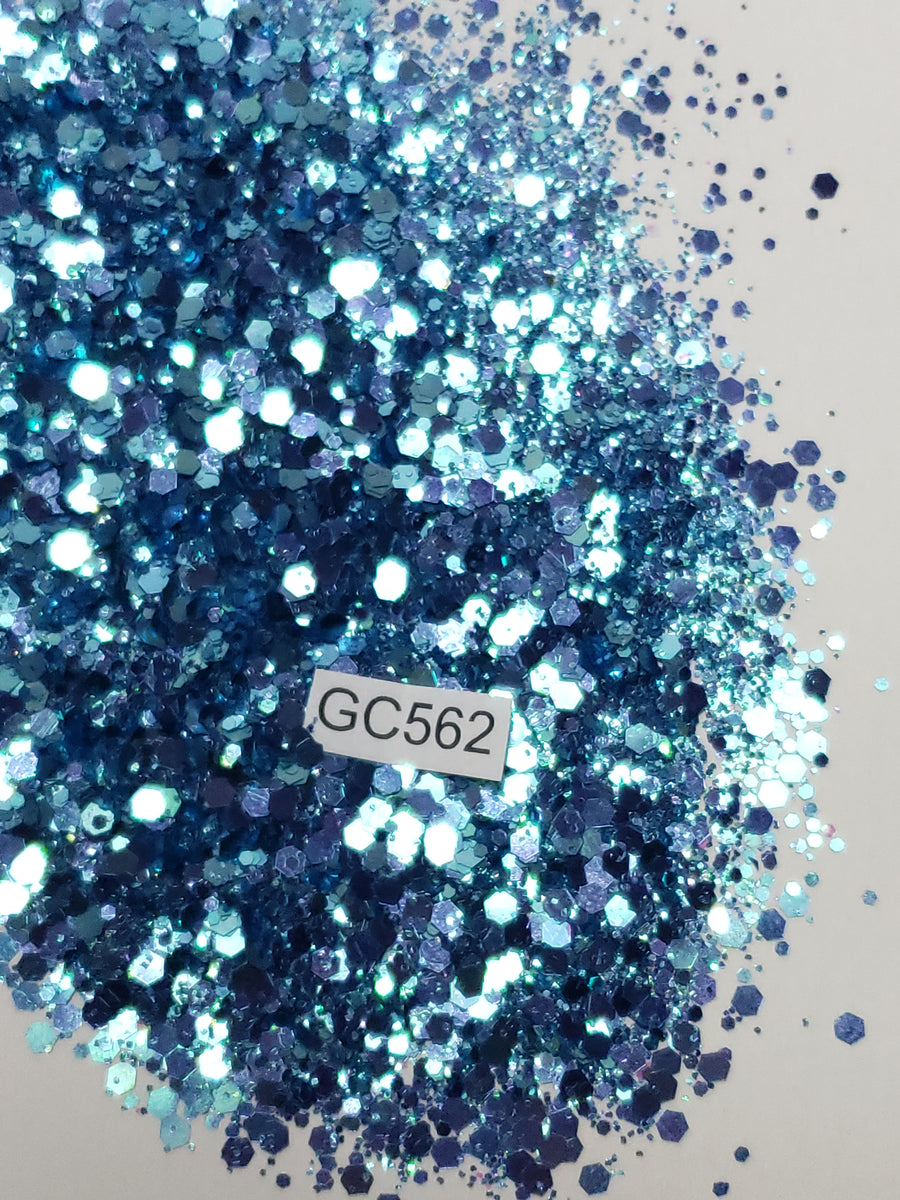 Blue Lagoon - Hexagon Mix - Small - GC562 – Glitzy City LLC