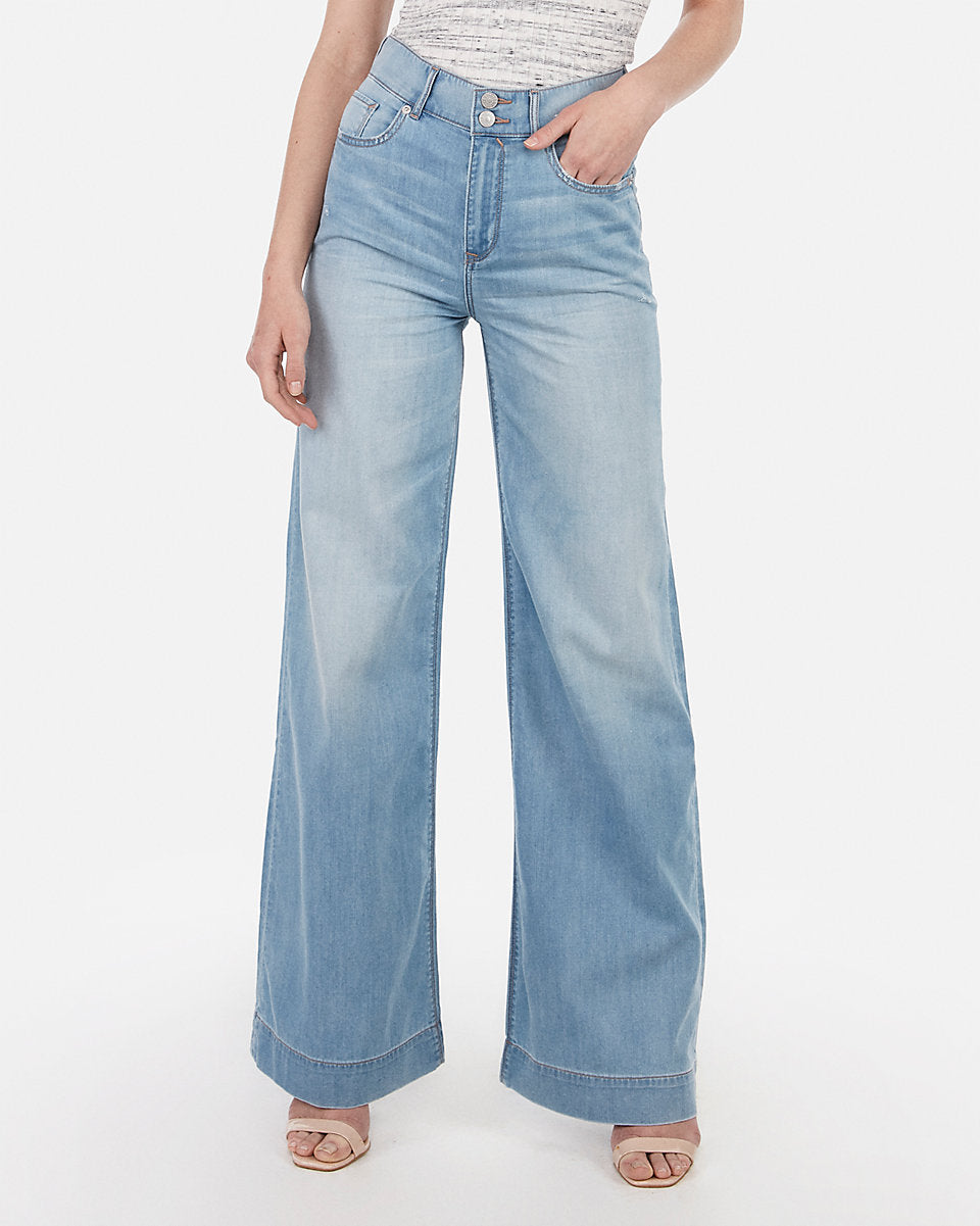 lightweight wide leg jeans
