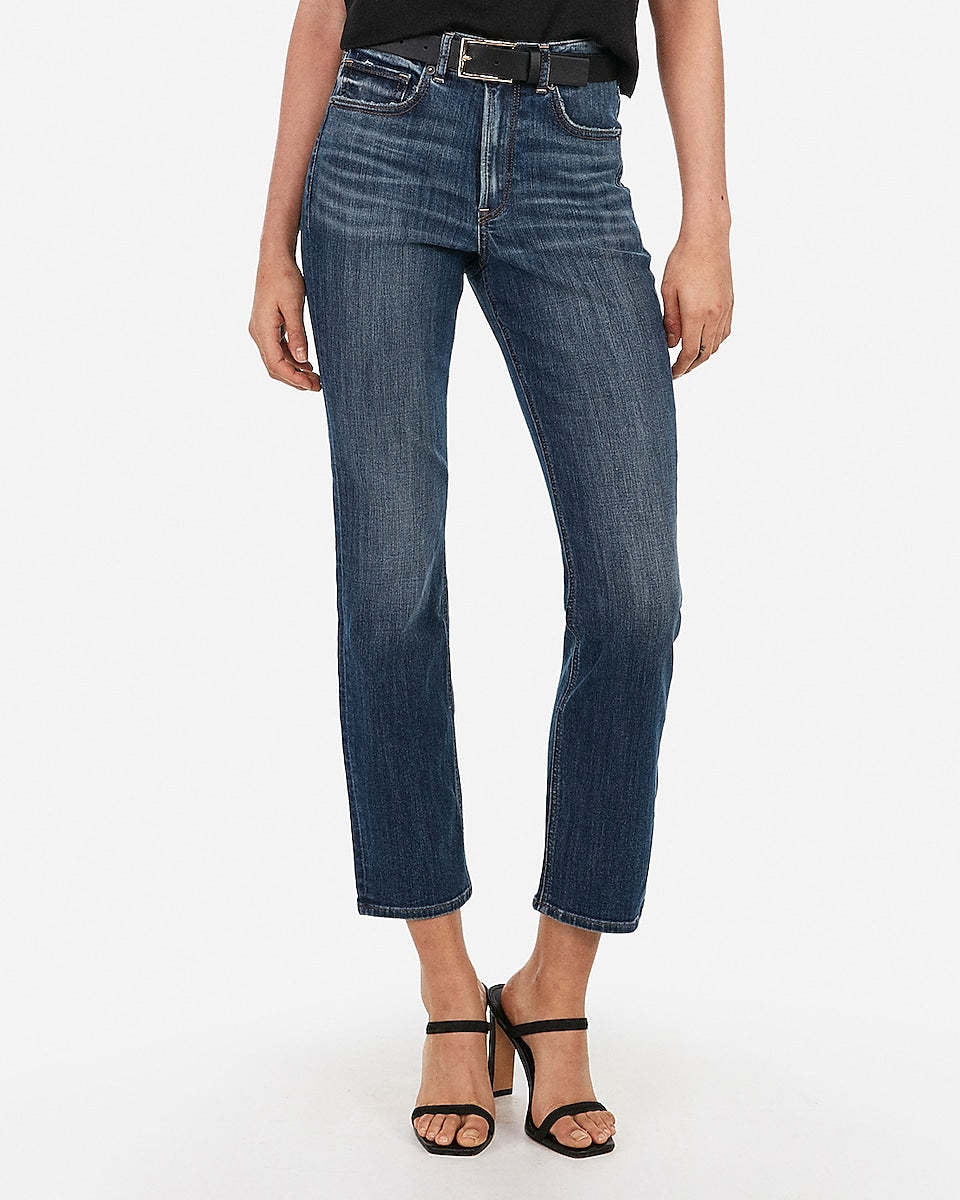 medium wash straight leg jeans