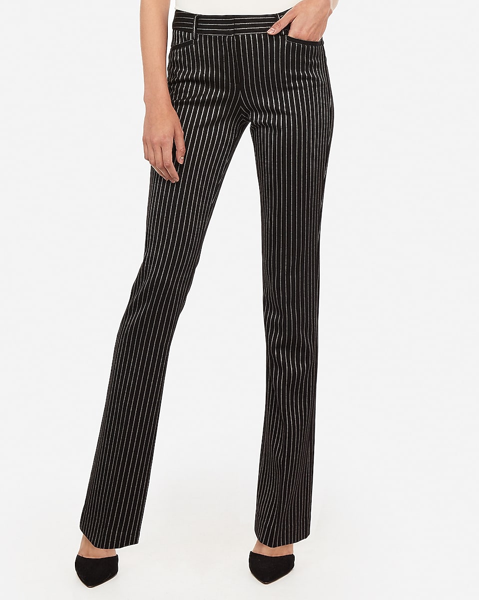 black and white striped dress pants