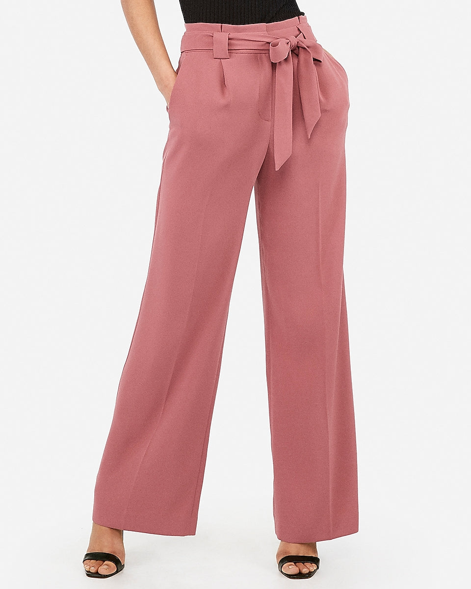 high waisted dress pants with tie