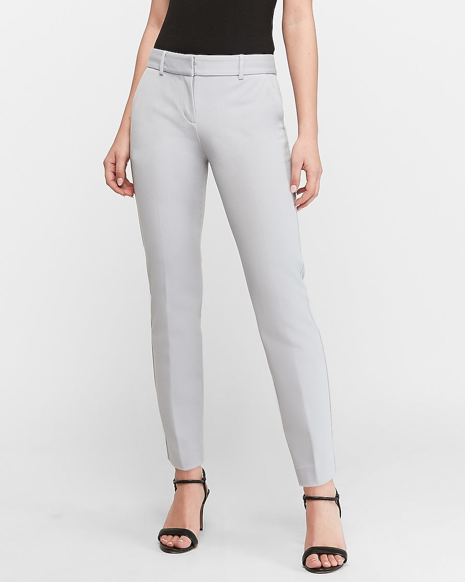 Express | Mid Rise Ankle Columnist Pant in Pale Gray | Express Style Trial