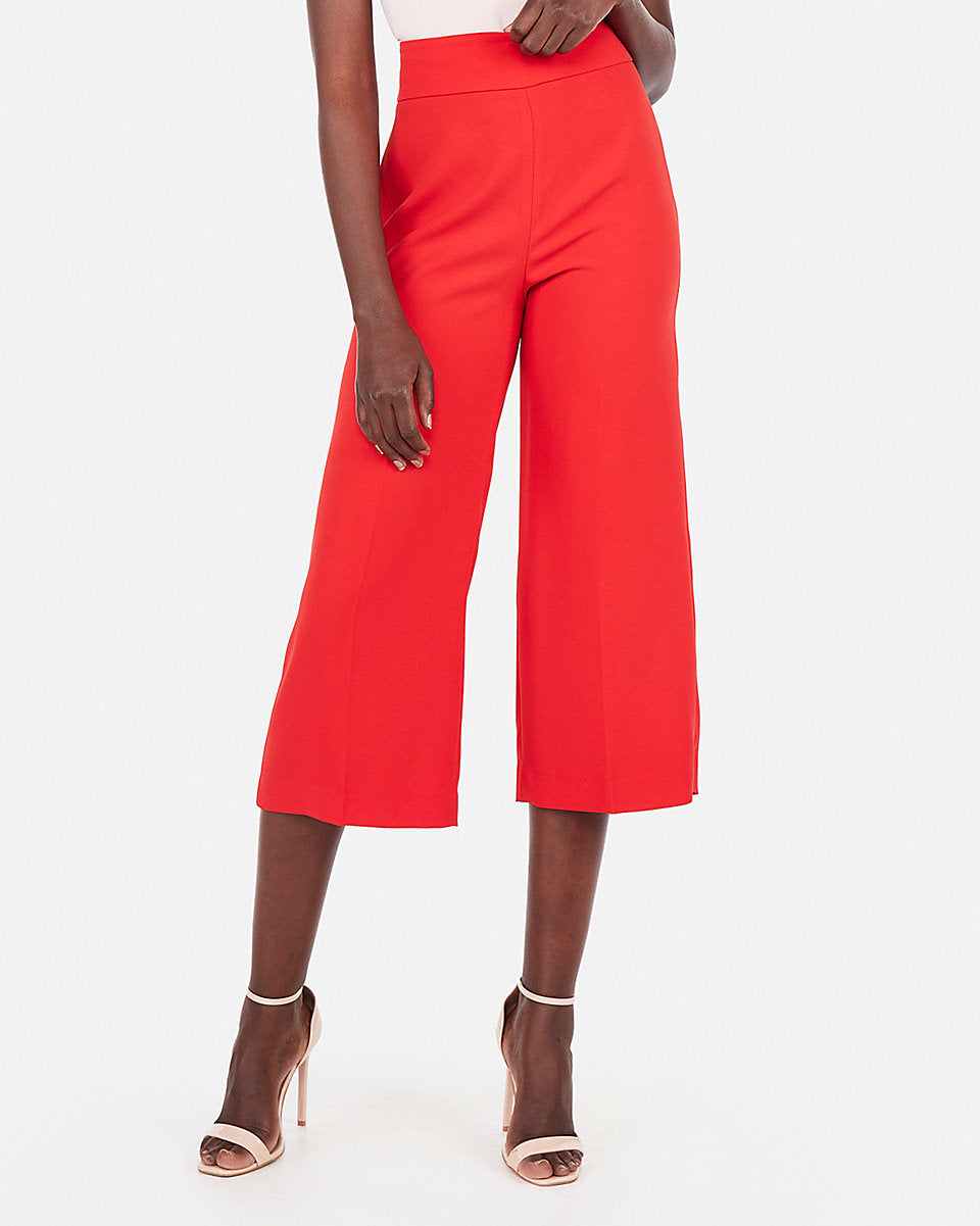 Express, High Waisted Culottes in Red