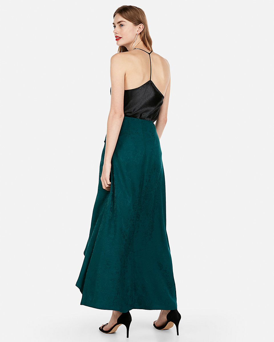 teal maxi skirt