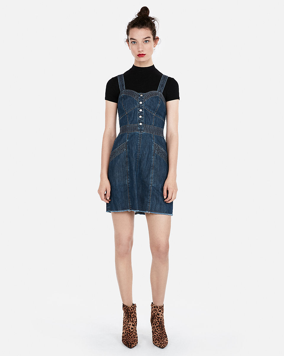 denim bustier dress