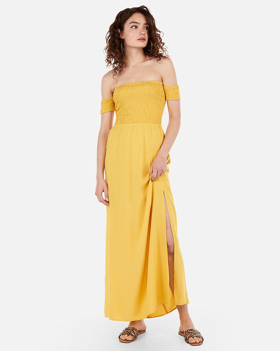 yellow maxi dress