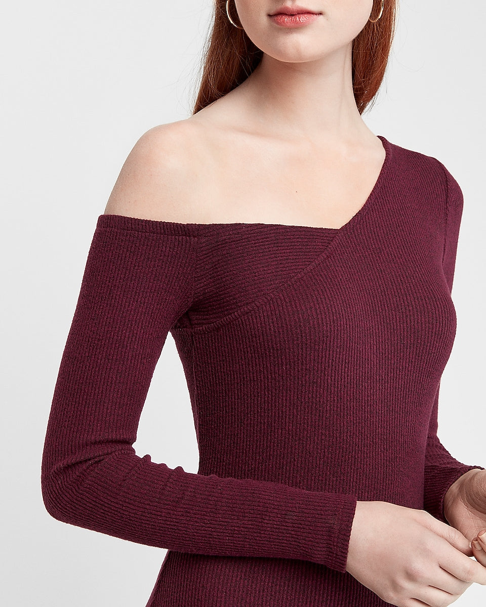 asymmetrical ribbed sweater dress