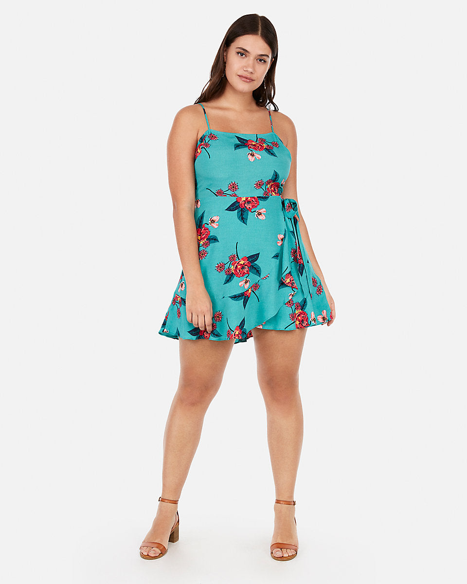 express ruffle wrap dress