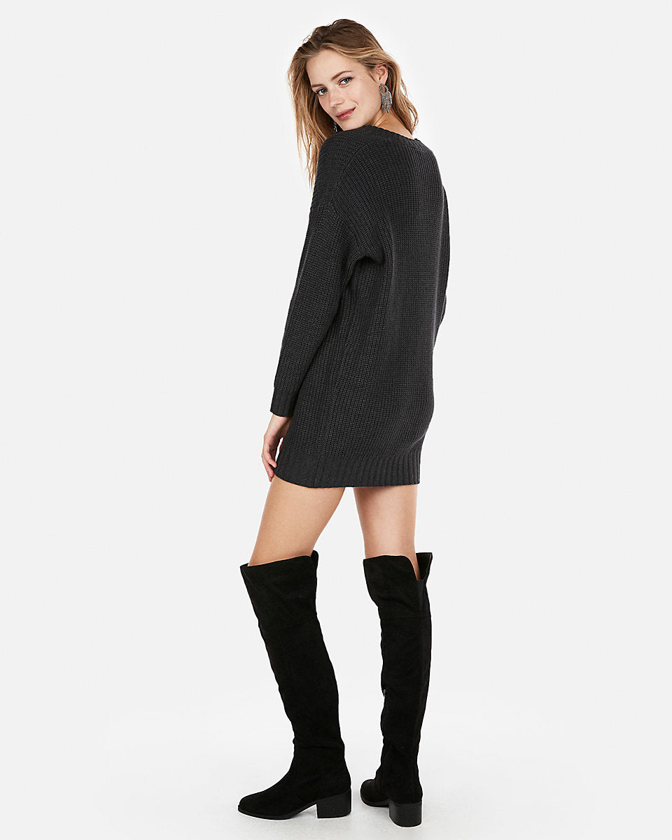 charcoal grey sweater dress