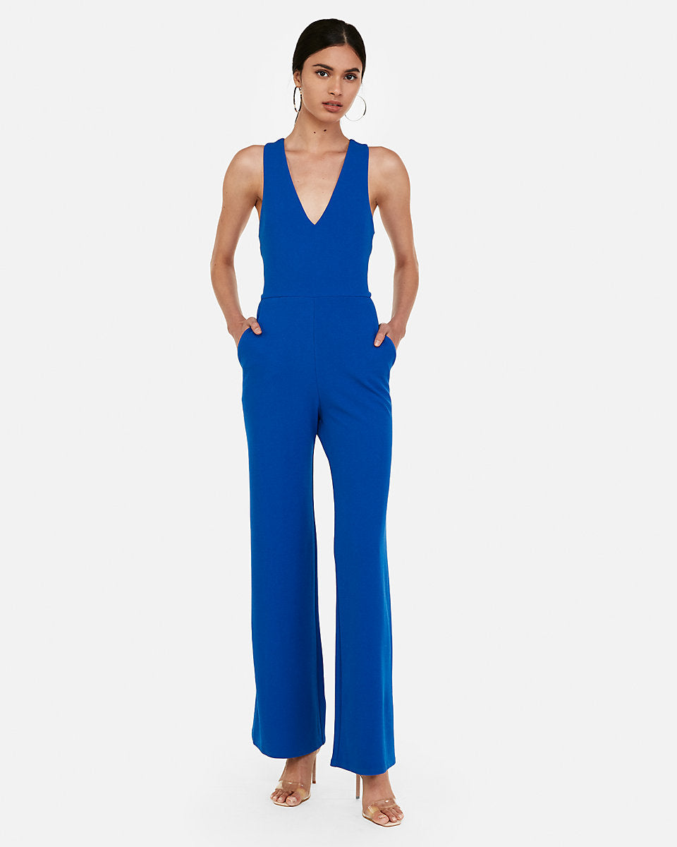 blue jumpsuit