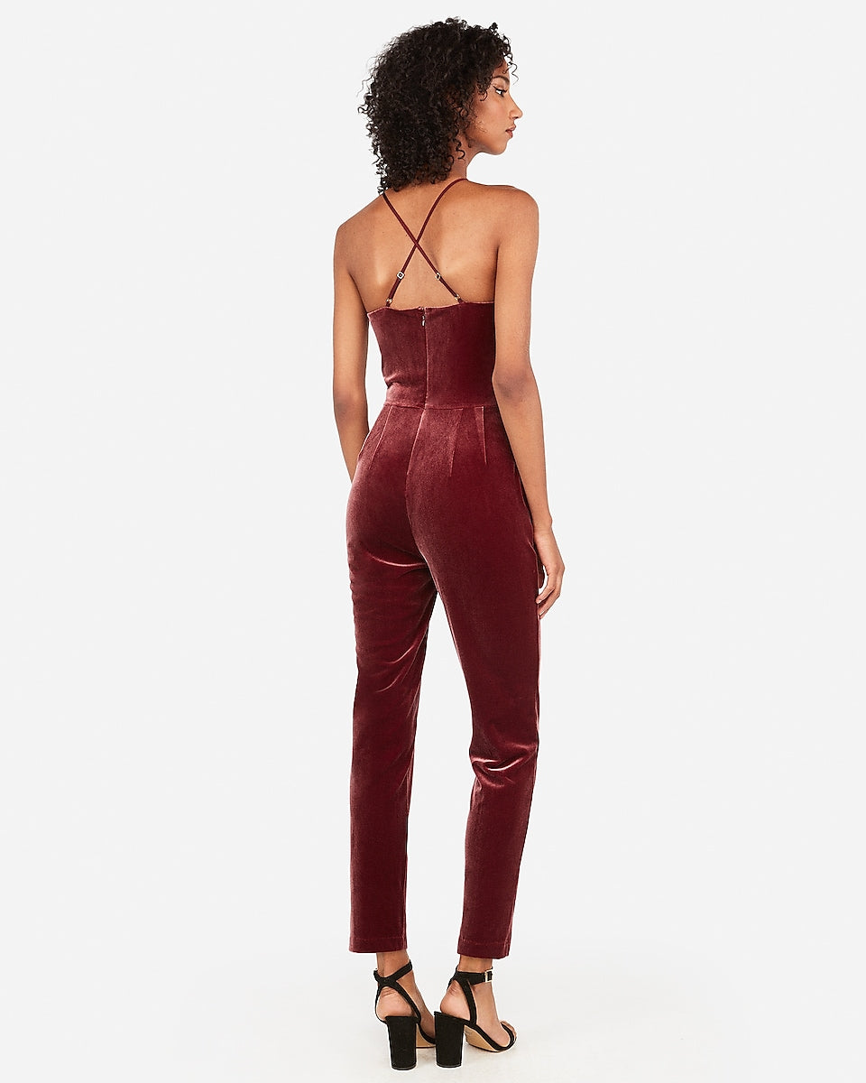 express red velvet jumpsuit