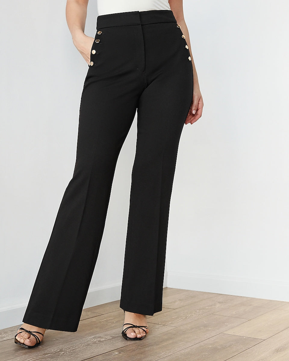Express | High Waisted Supersoft Twill Curvy Trouser Pant in Pitch ...