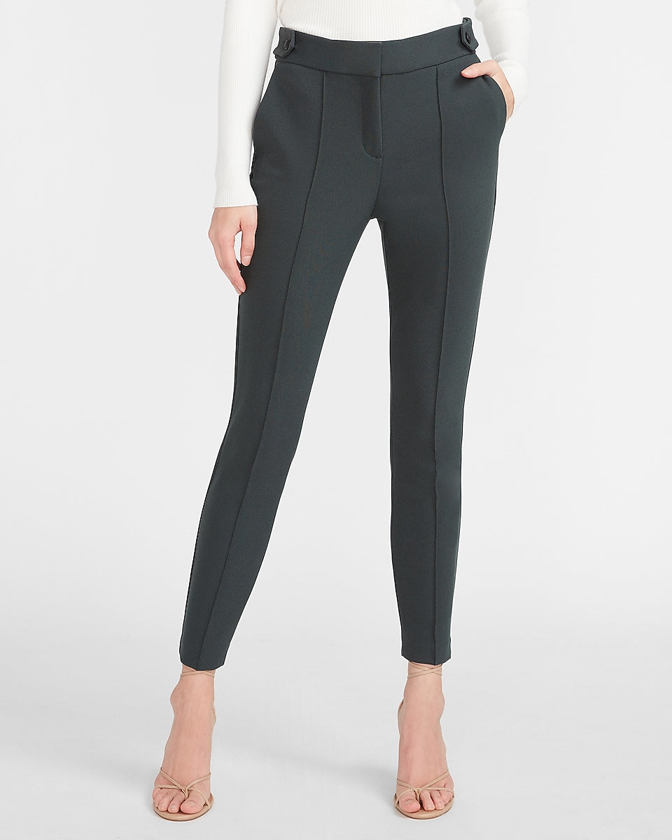 Express  High Waisted Soft & Sleek Button Tab Skinny Pant in