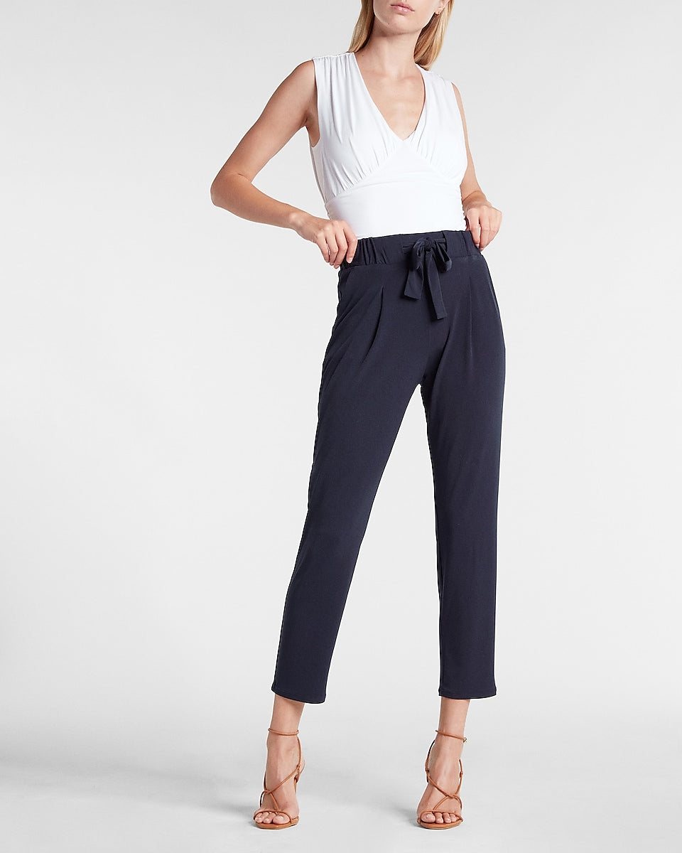 A New Day Pants 4 Navy Blue Women's Mid-Rise Slim Ankle Dress