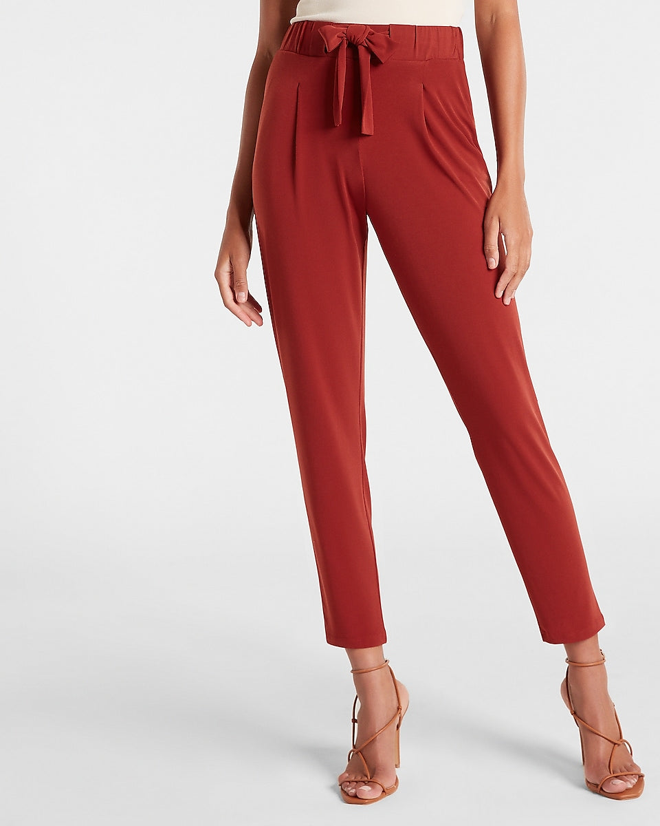 Express high waisted sash tie ankle pant