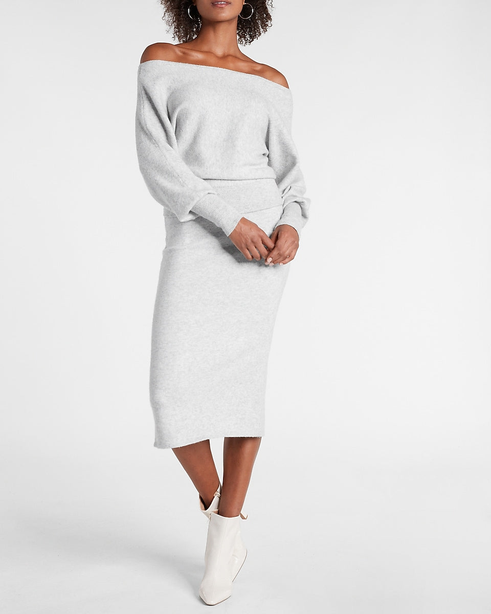 I Mist You Heather Grey Midi Sweater Dress