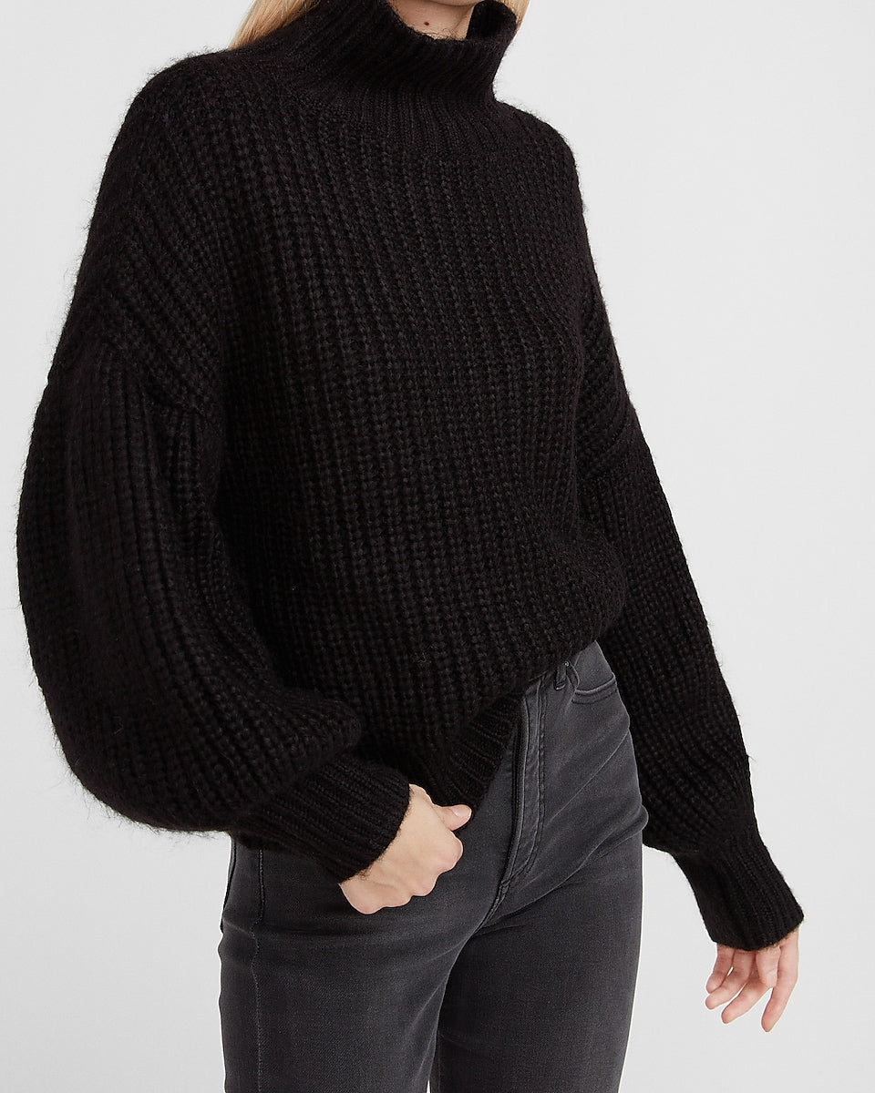 chunky balloon sleeve sweater