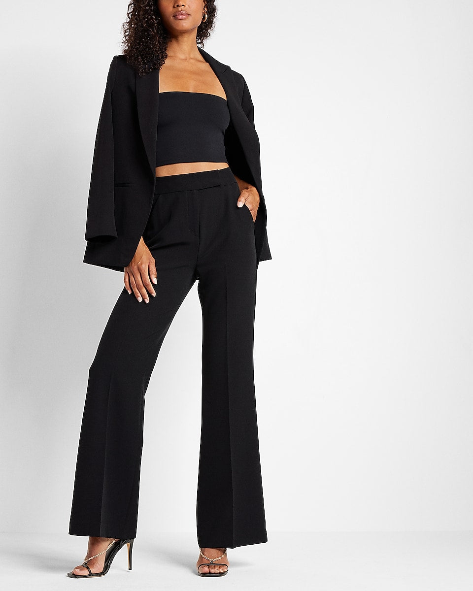 Express, Super High Waisted Flare Pant in Pitch Black
