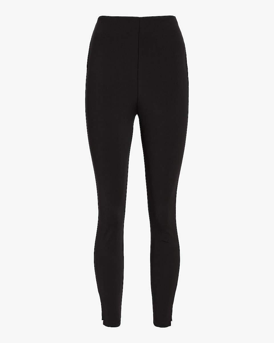 Express | Super High Waisted Scuba Skinny Pant in Pitch Black | Express ...