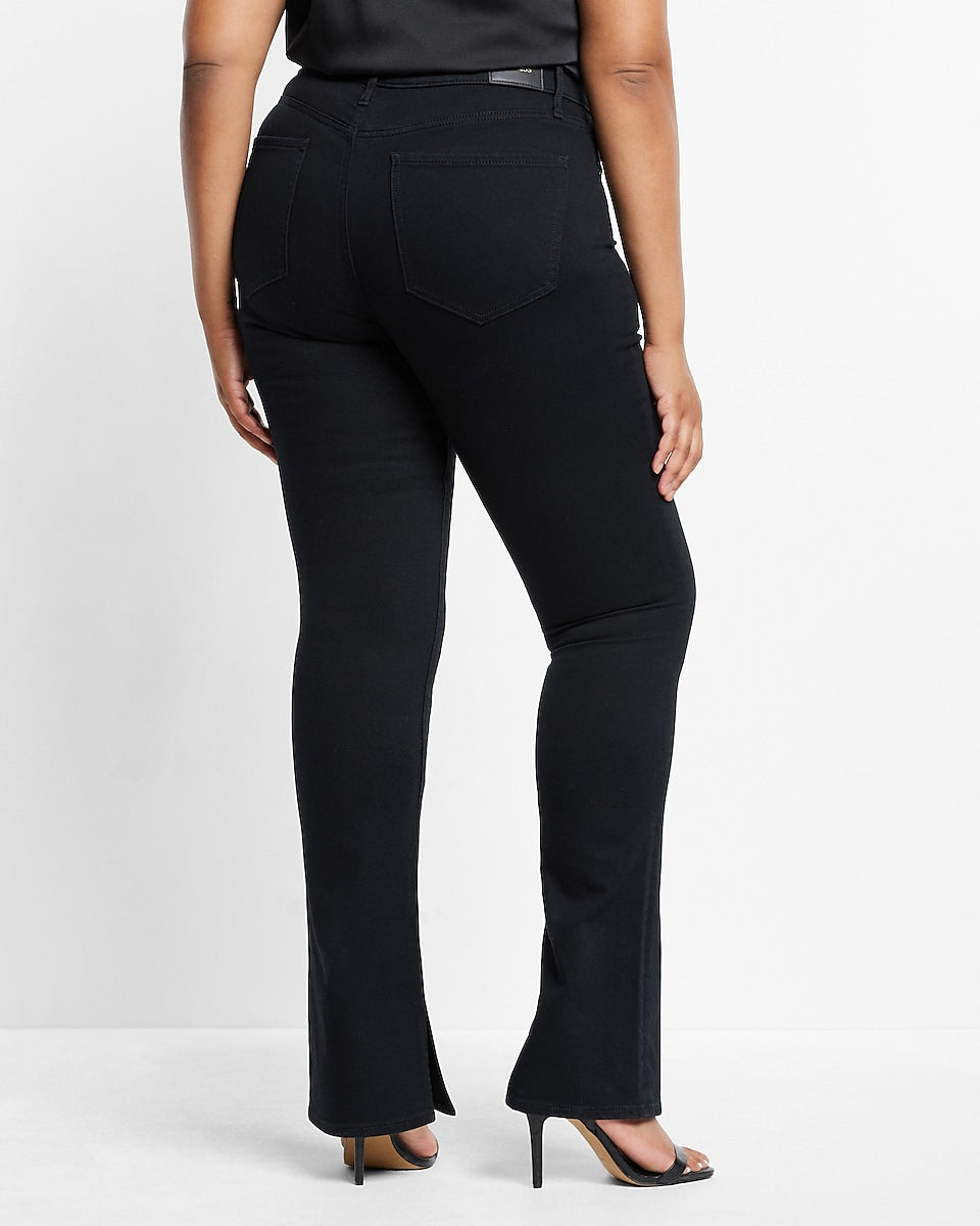 Express | Mid Rise Black Skyscraper Jeans in Pitch Black | Express ...