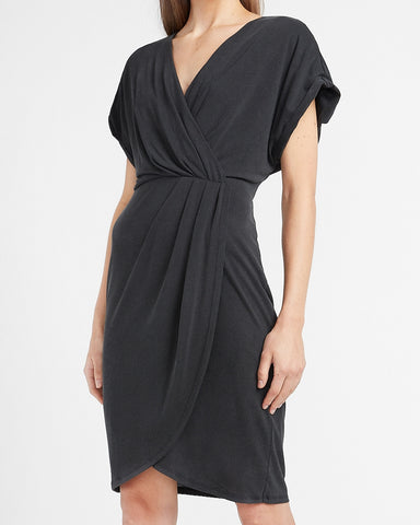 express satin strappy sheath dress