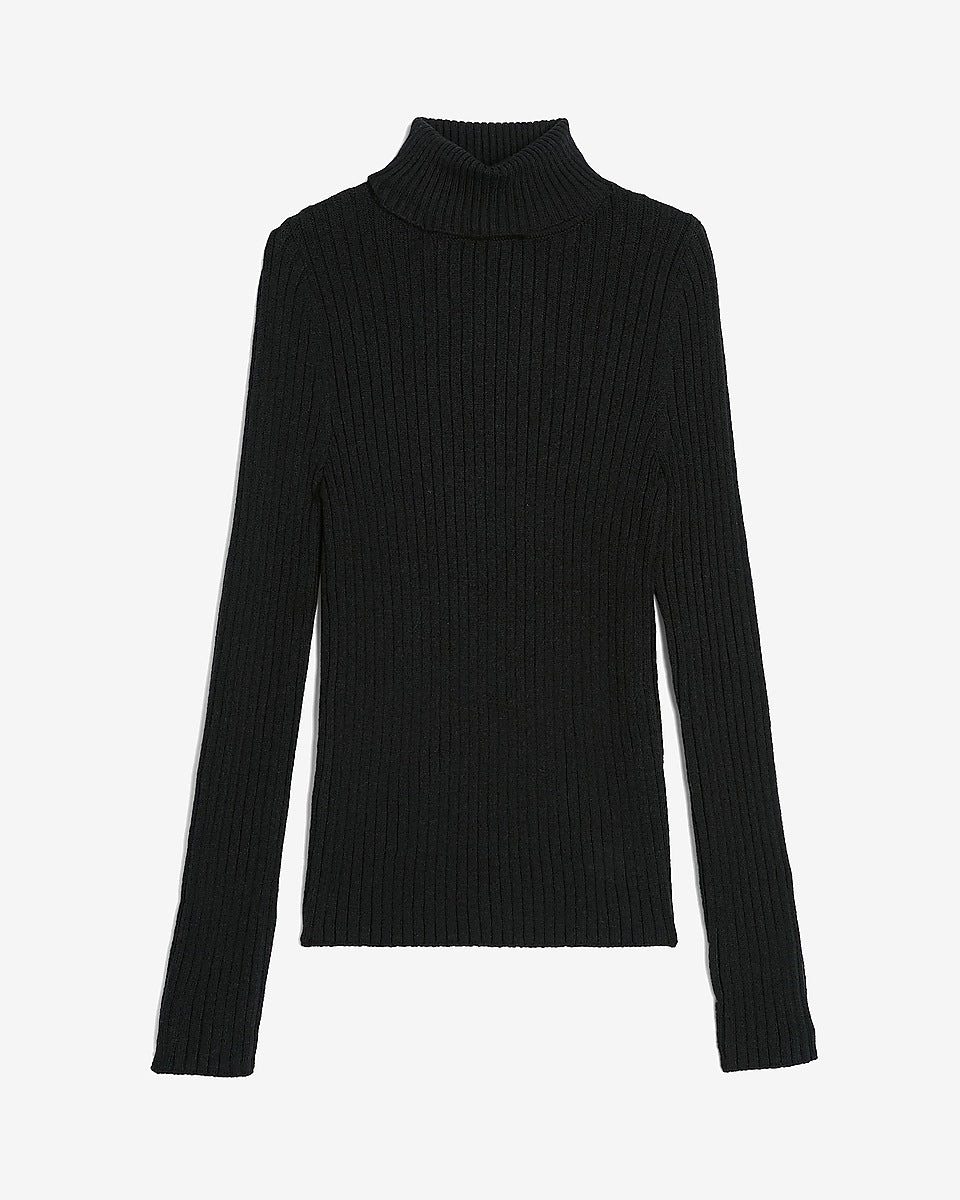 Wide Rib Turtleneck Sweater