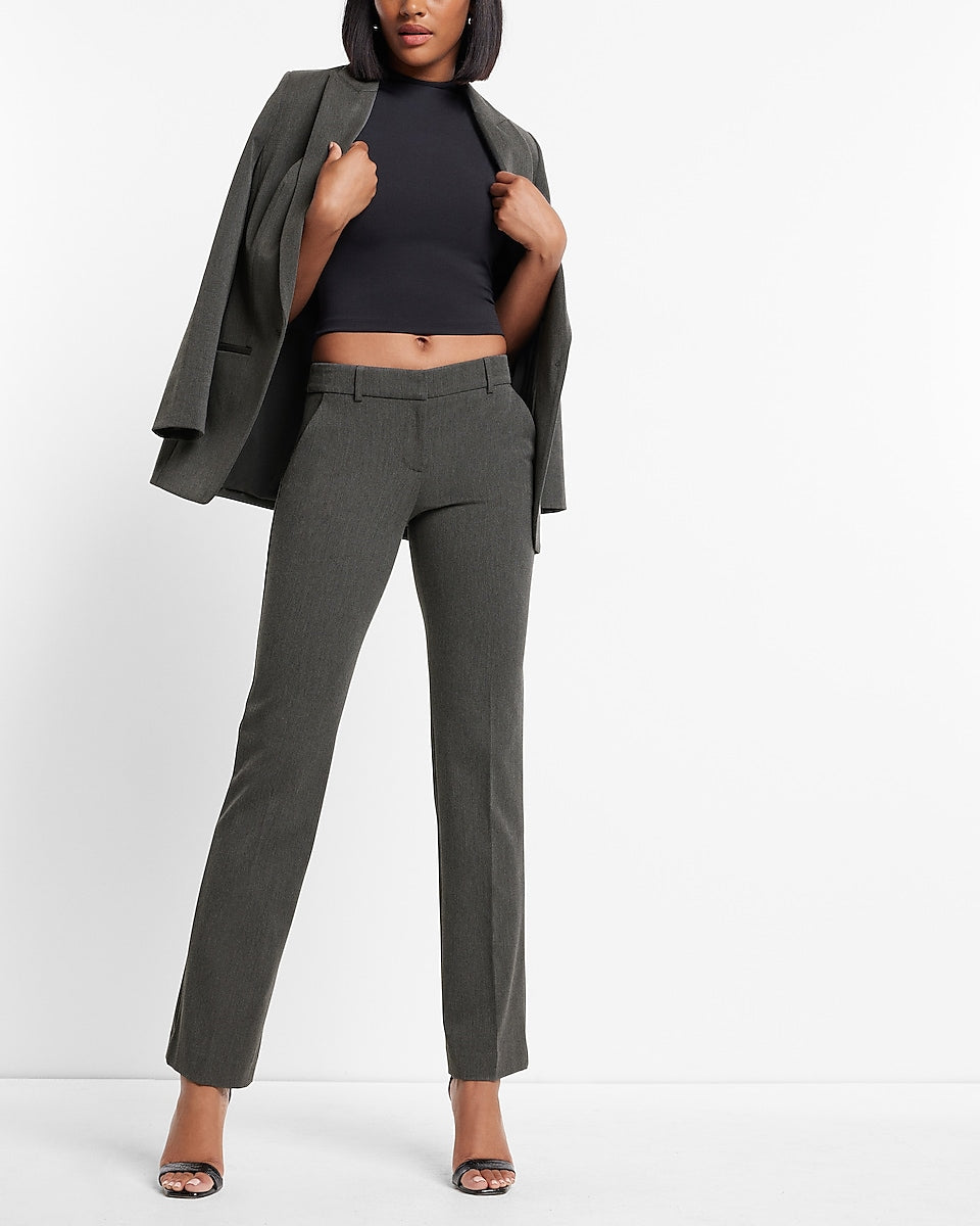 EXPRESS Editor Pants Charcoal Gray Flared Dress Pants Size 0S