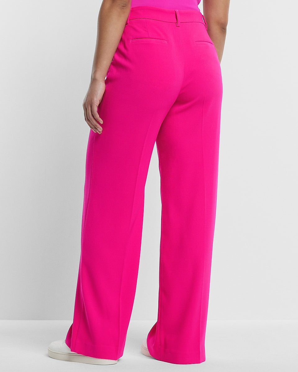 Express | Editor Mid Rise Relaxed Trouser Pant in Neon Berry | Express ...