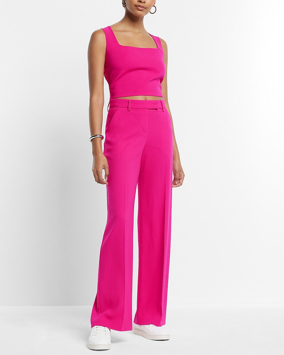 Express | Editor Mid Rise Relaxed Trouser Pant in Neon Berry | Express ...