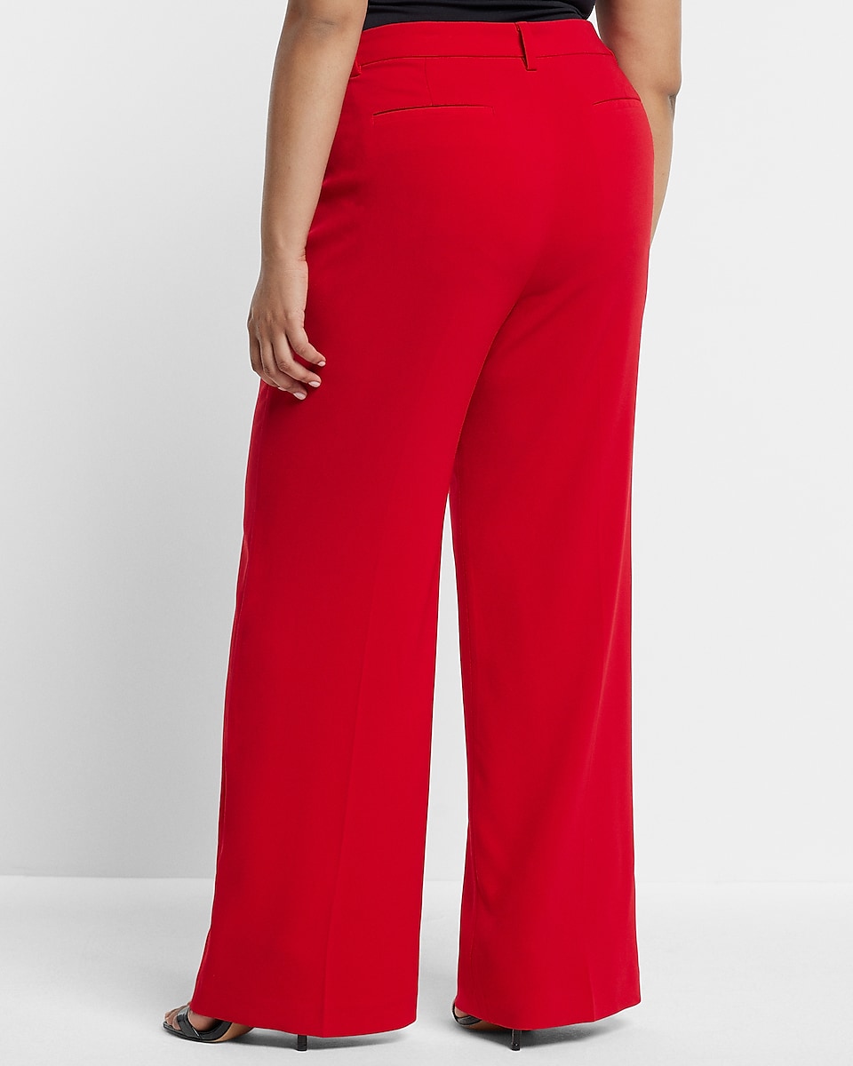 Express | Editor Mid Rise Relaxed Trouser Pant in Lipstick Red ...