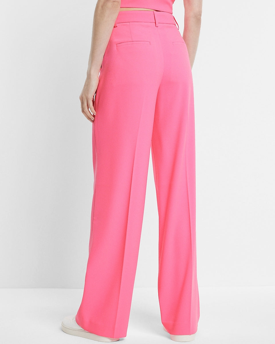 Express | Editor Mid Rise Relaxed Trouser Pant in Gum Pop | Express ...