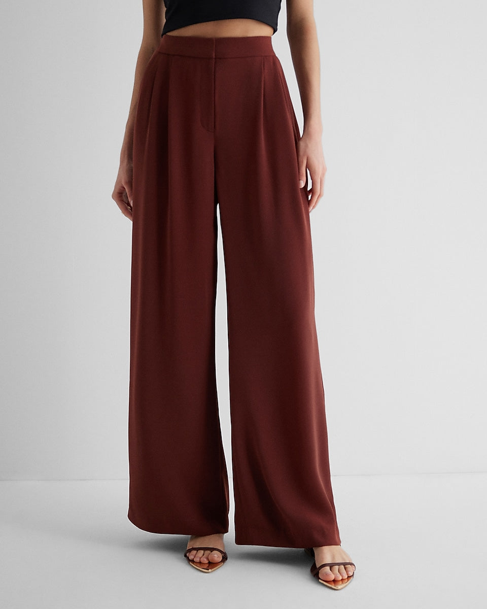 Stylist Super High Waisted Pleated Wide Leg Pant