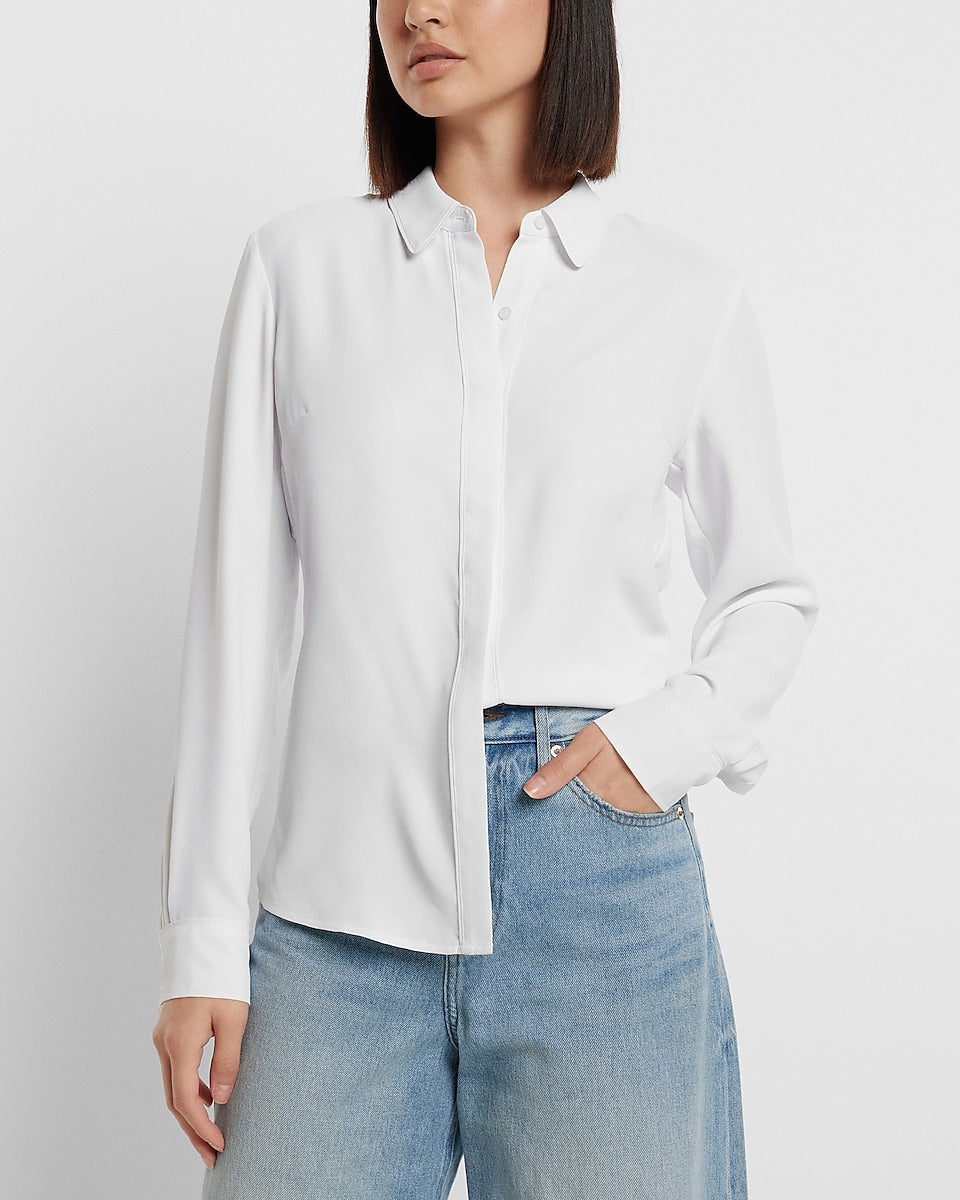 Express | Relaxed Portofino Shirt in White | Express Style Trial