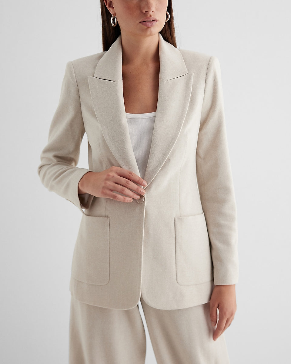  Beige One Button Women Outfits Sets Pant Suits for