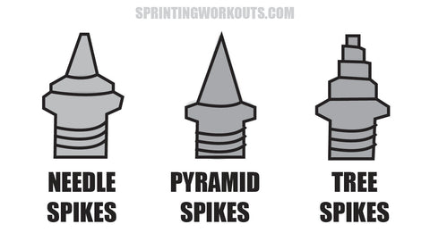 types of spikes for track shoes