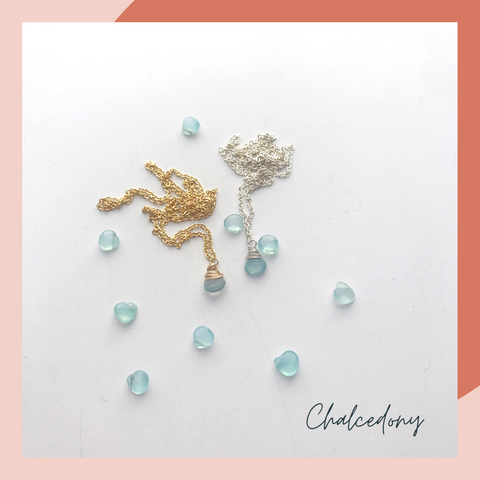 Chalcedony- Cancer Birthstone Necklace