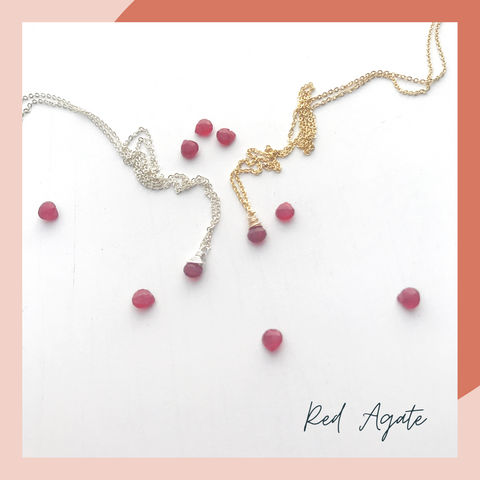 Red Agate Cancer Birthstone Necklace