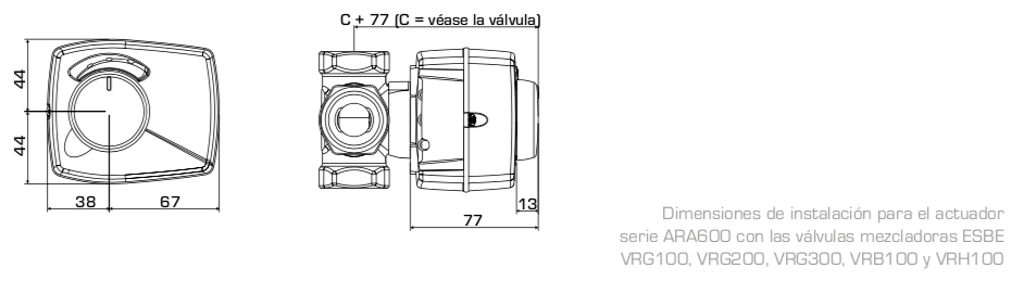 Actuador motor serie ara600 para válvulas vrg de esbe