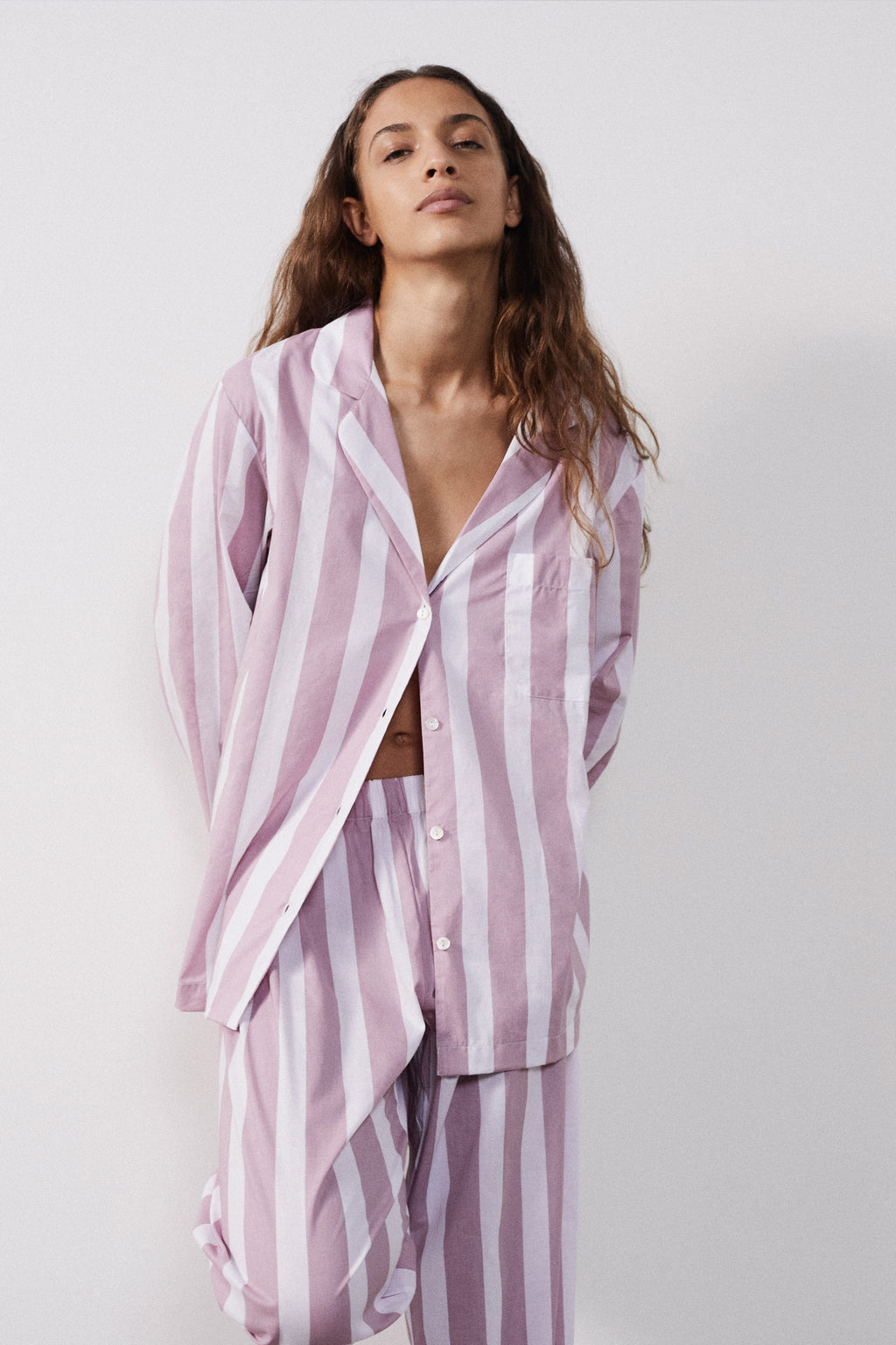 Organic Green Pyjamas - Luxury Sage Green Stripe Pyjama Set – HONNA