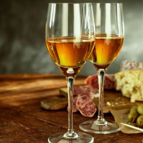 Dessert wine paired with a charcuterie board