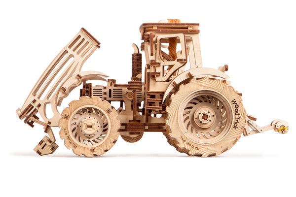 Tractor, Wooden mechanical model, 3D puzzle, for children and adults. Perfect gift for him. Learning game, Educational toy, Wooden toys