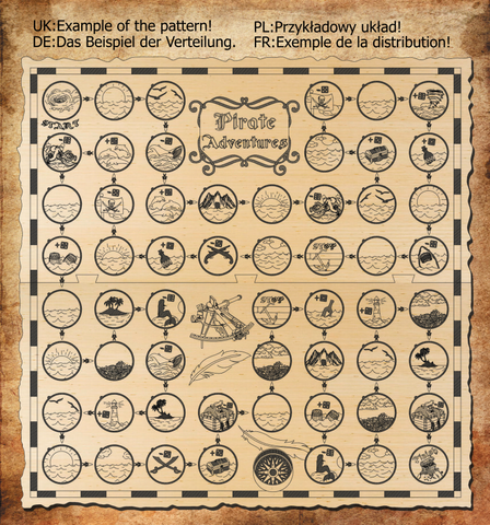 Wooden board game with mechanical model