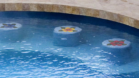 swimming pool hibiscus mosaics