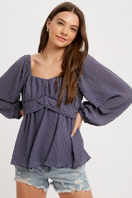 Free Spirit Textured Long Sleeve Top