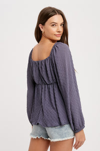 Free Spirit Textured Long Sleeve Top