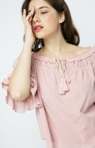 Off Shoulder Tiered Bell Sleeve Top