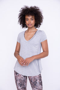 Deep V-Neck Comfy Pocket Shirt