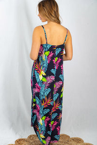 Tropical Print Getaway Maxi Dress