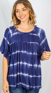 Ocean Blue Tie Dye Swing Top