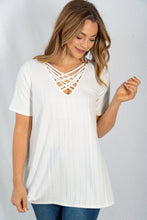 Load image into Gallery viewer, Strappy V-Neck Short Sleeve Top